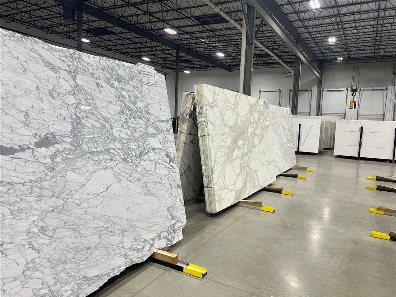 Natural Stone Slabs in a Warehouse